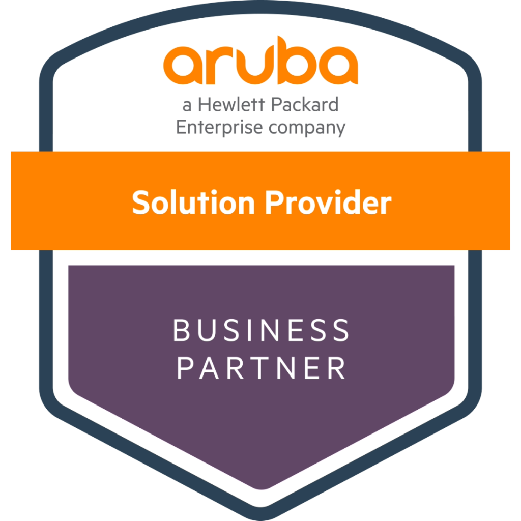 Logo of Aruba solution provider, an NCS partnership.