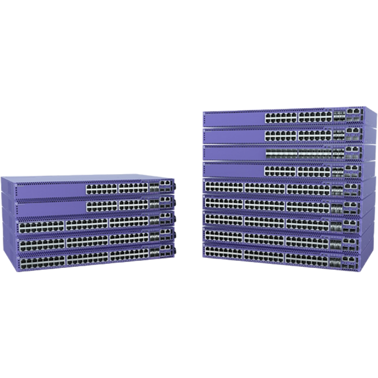 Two Extreme Network Server Switches on transparent background.