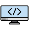 Icon for Software development of code on a desktop