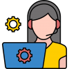 Icon for VCIO of an IT consultant on a laptop