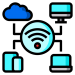 Icon for Unified Communications of an internet source connecting to other devices