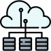 Icon for Cloud Computing & Migration services of a cloud connected to server switches