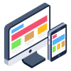 Icon for website development of a website on a desktop and phone